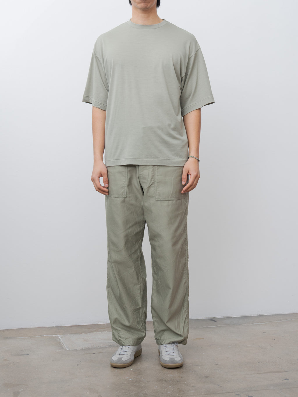 Namu Shop - Kaptain Sunshine Super Soft Merino Tenjiku Half Sleeve Tee - Misty Green