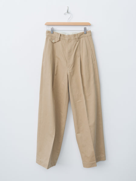 Namu Shop - Auralee Washed Finx Chino One-Tuck Pants - Camel