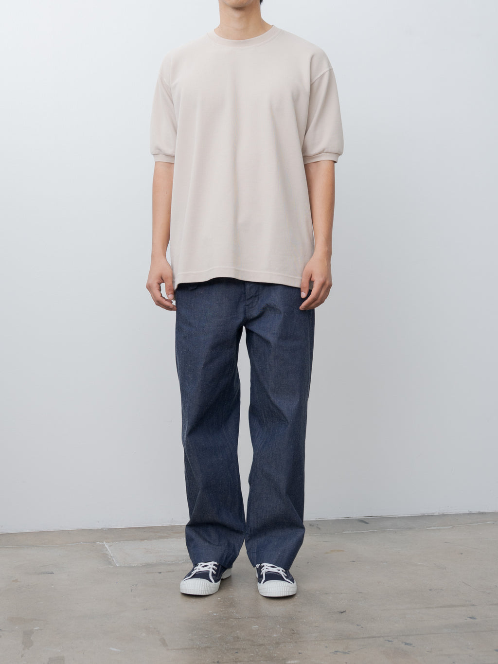 Namu Shop - ts(s) Cotton Poly Dry Jersey Big T-shirt - Ecru