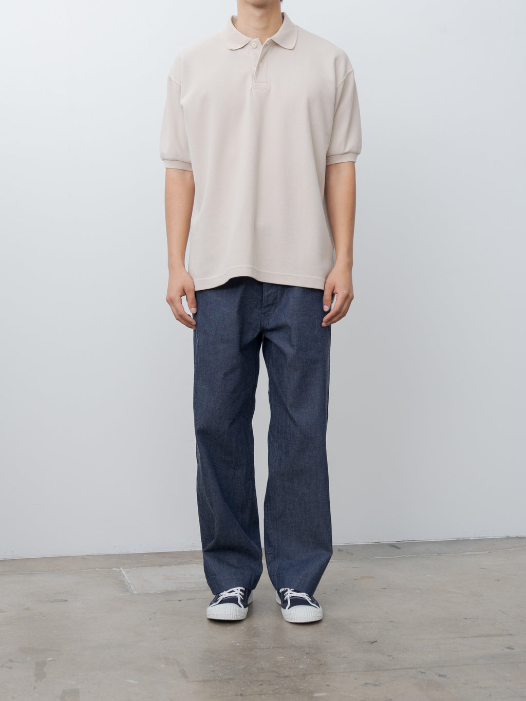 Namu Shop - ts(s) Cotton Poly Dry Jersey Big Polo Shirt - Ecru