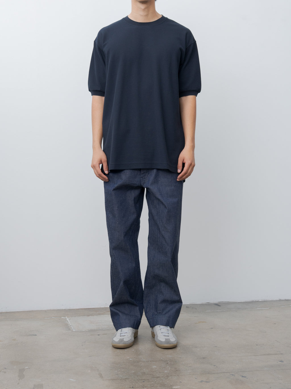 Namu Shop - ts(s) Cotton Poly Dry Jersey Big T-shirt - Navy