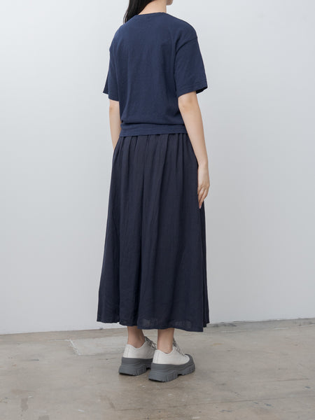 シャトルAntiquités noir Linen Gather Skir CATEGORY Skirt | i c h i