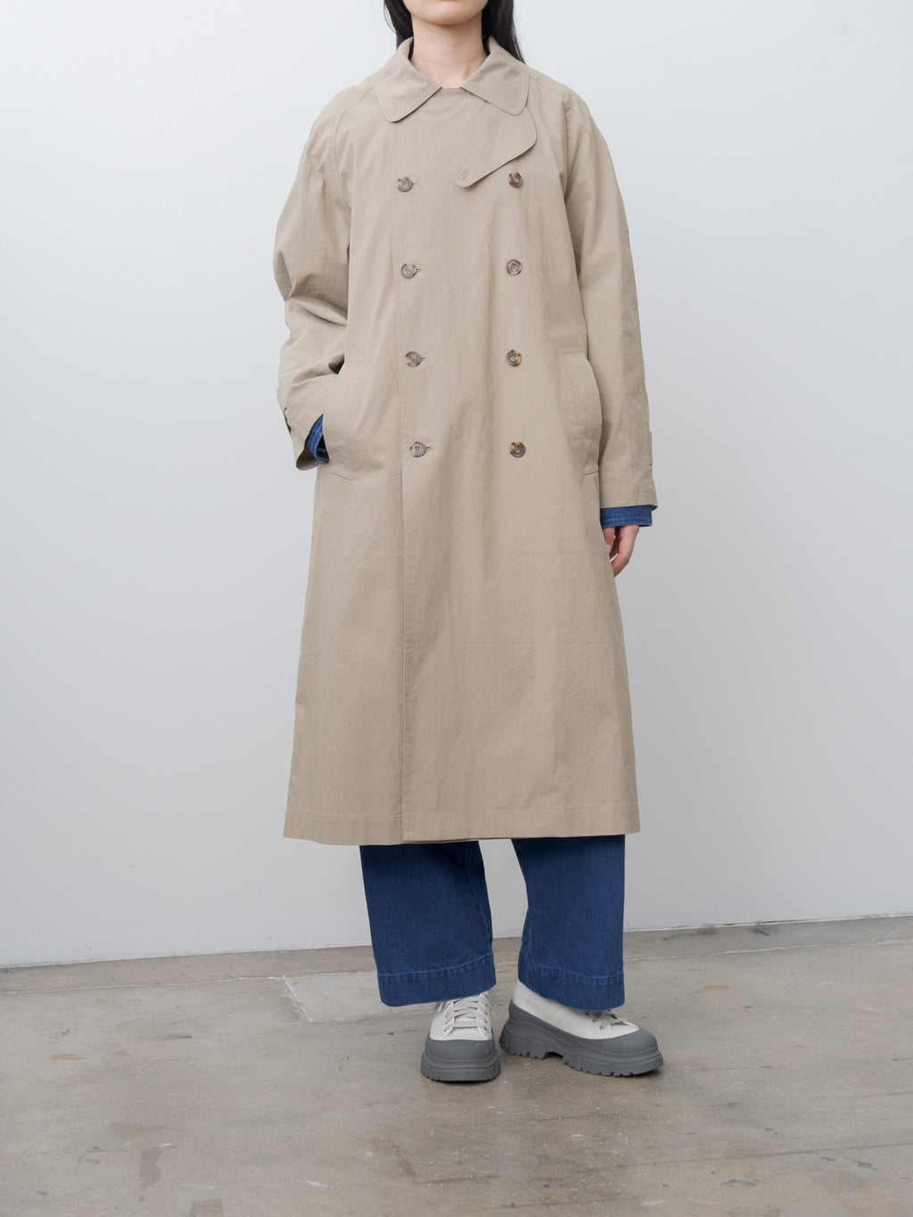 Namu Shop - Veritecoeur C/N Double Breasted Coat - Beige