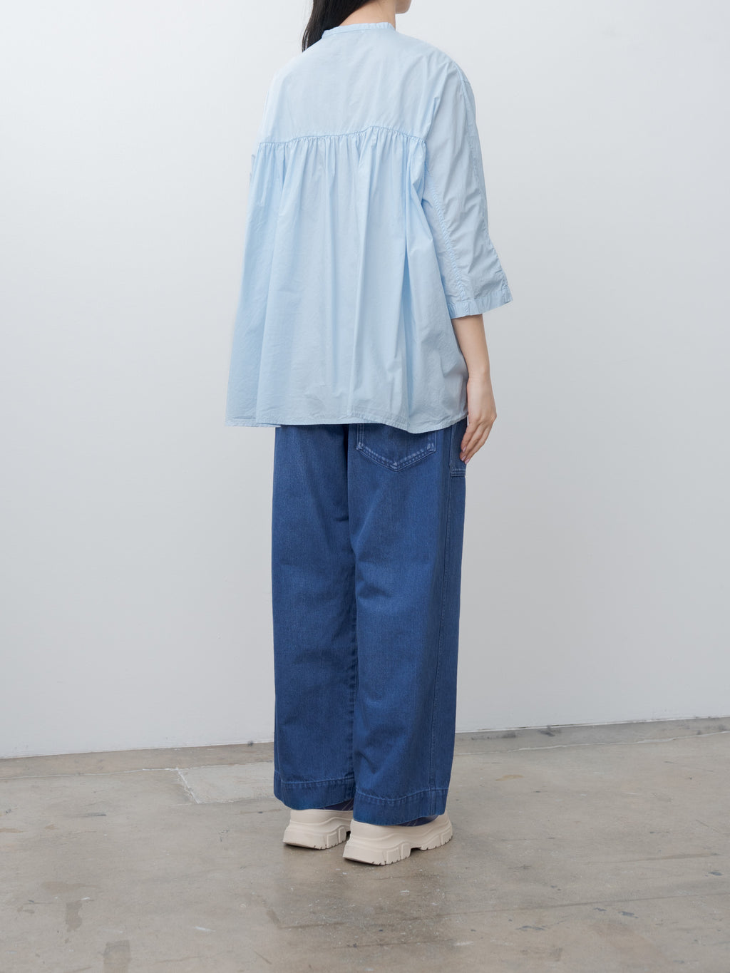 Namu Shop - Veritecoeur Gathered Blouse - Blue