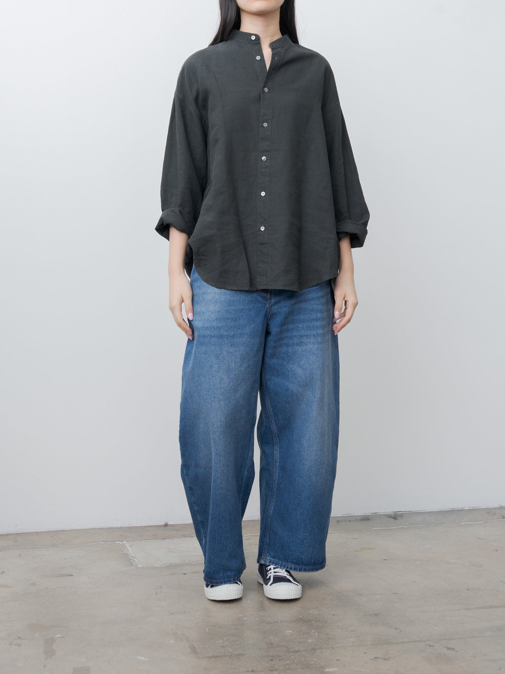 Namu Shop - Veritecoeur Unisex Linen Shirt - Sumikuro