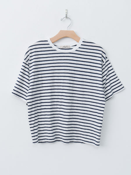 T-Shirt - Striped White x Navy
