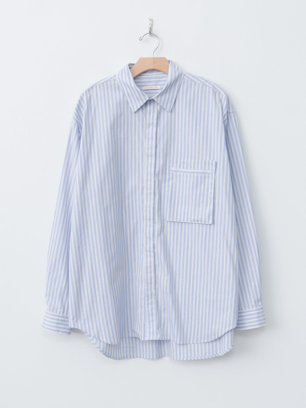 Namu Shop - S.K. Manor Hill Overturn Shirt - Light Blue & Burgundy Striped Cotton