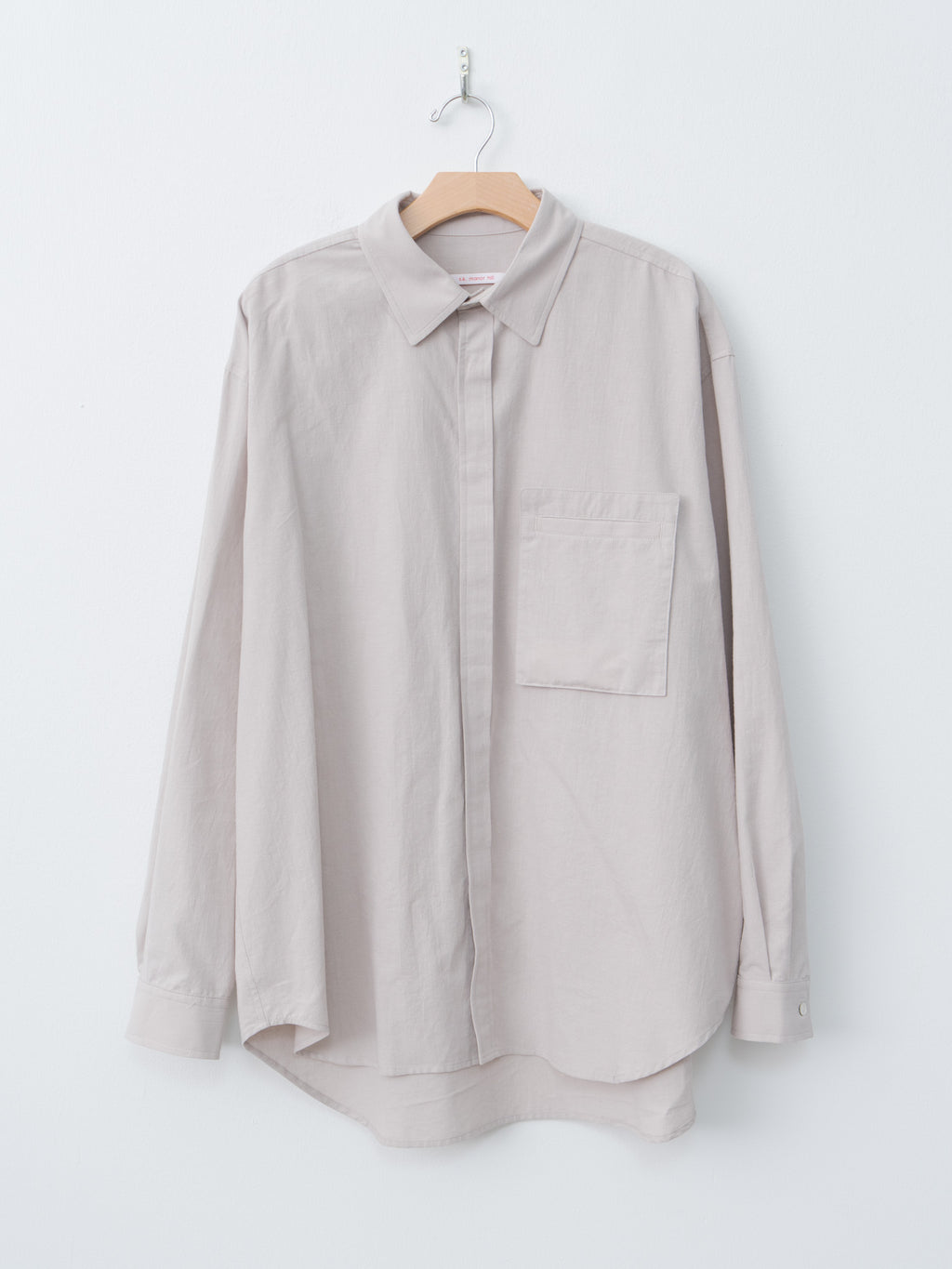 Namu Shop - S.K. Manor Hill Overturn Shirt - Light Grey Cotton Hemp