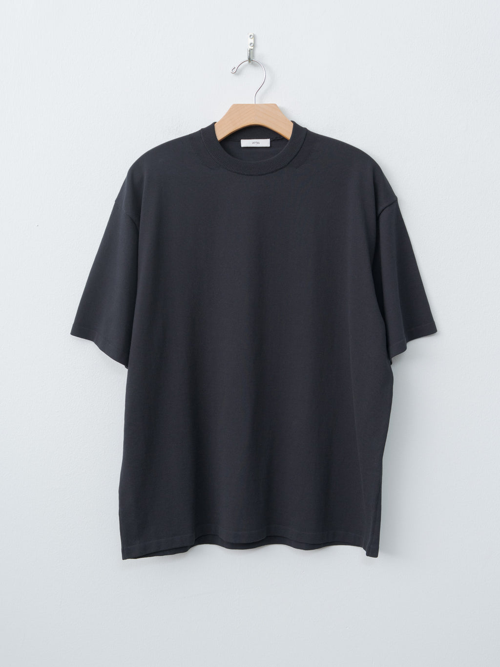 Namu Shop - Aton Fresca Knit Half Sleeve Crewneck Sweater - Black