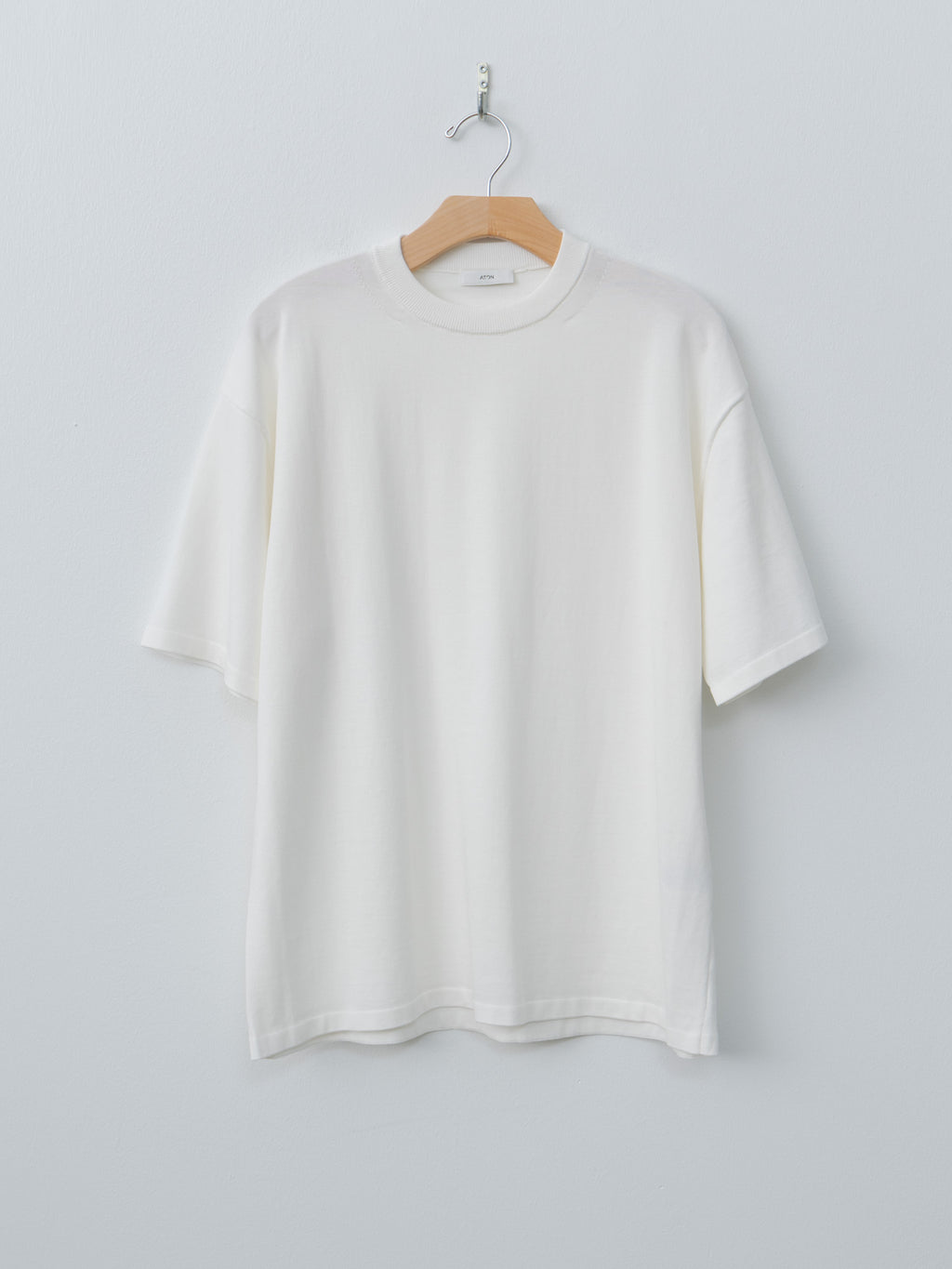 Namu Shop - Aton Fresca Knit Half Sleeve Crewneck Sweater - White