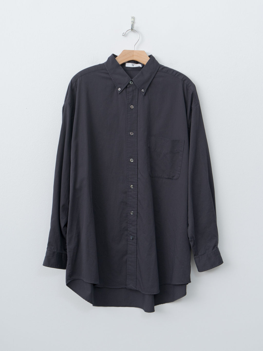 Namu Shop - Y Organic Cotton Washer Satin Shirt - Navy