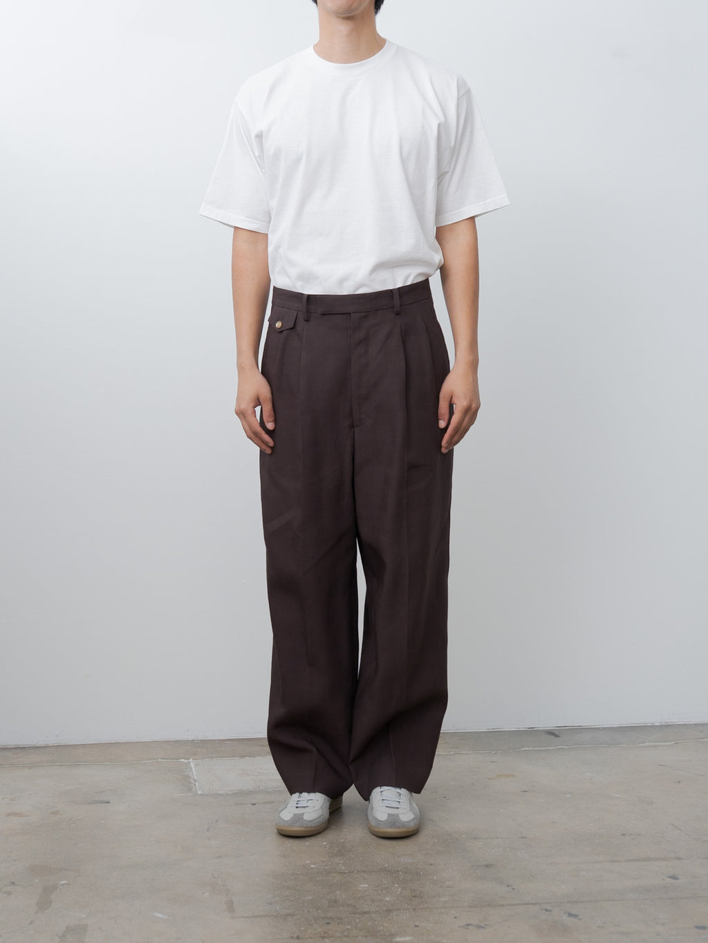 Namu Shop - Yleve Tencel Two-Pleat Trouser - Burgundy