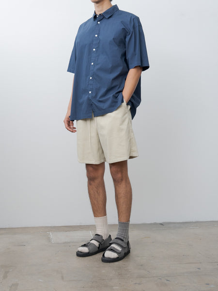 Aton Cotton Lawn Oversized Short Sleeve Shirt - Navy | Namu Shop