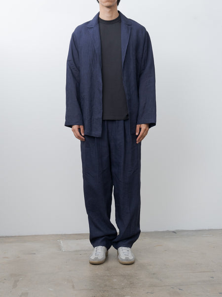 Yleve Linen Poplin Jacket - Navy | Namu Shop