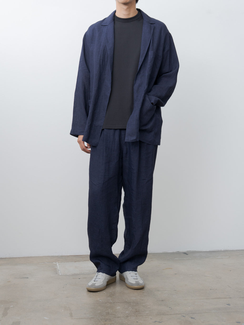Namu Shop - Yleve Linen Poplin Jacket - Navy