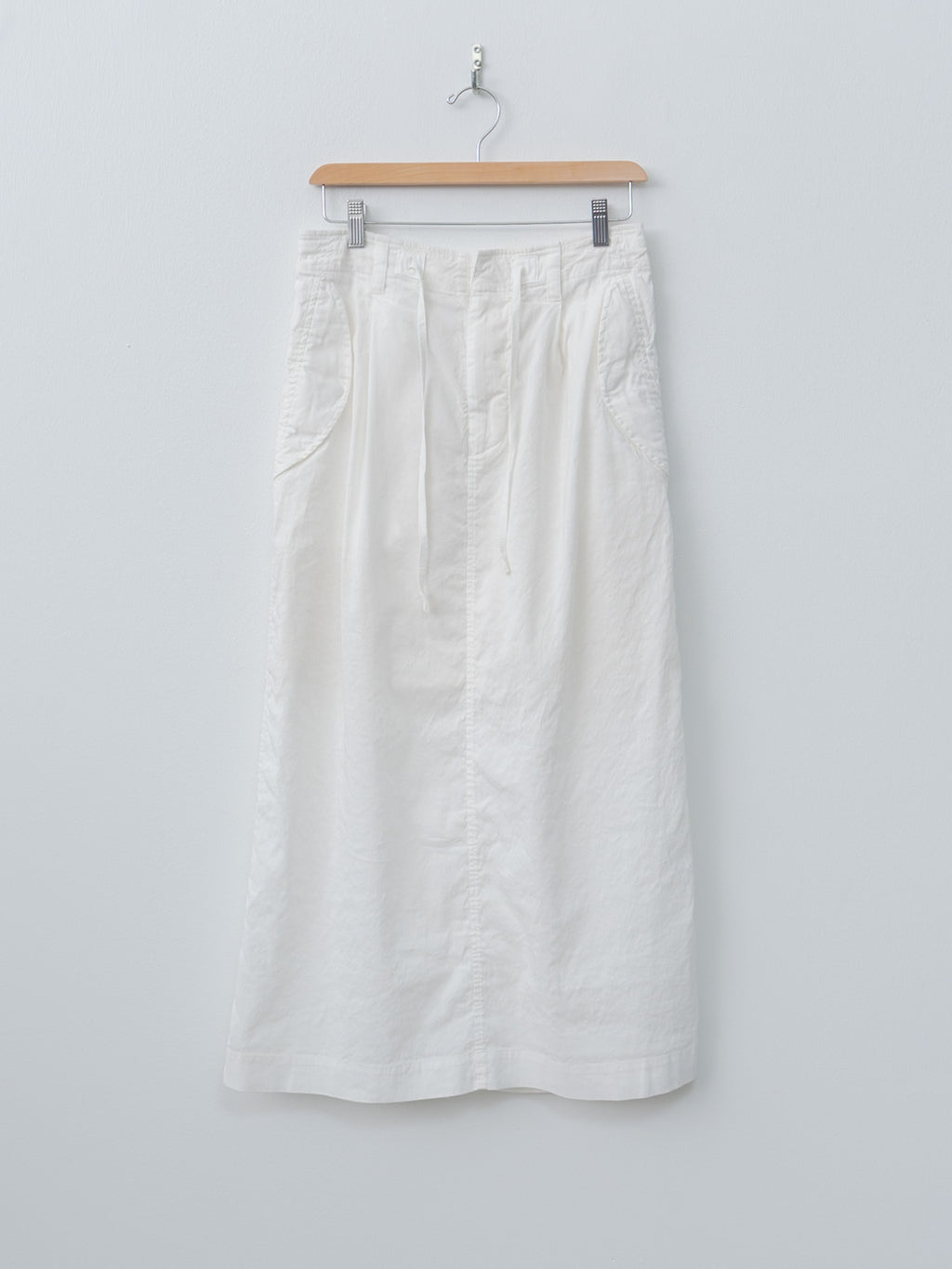 Namu Shop - Unfil Washed & Wrinkled Cordlane Maxi Skirt - Off White