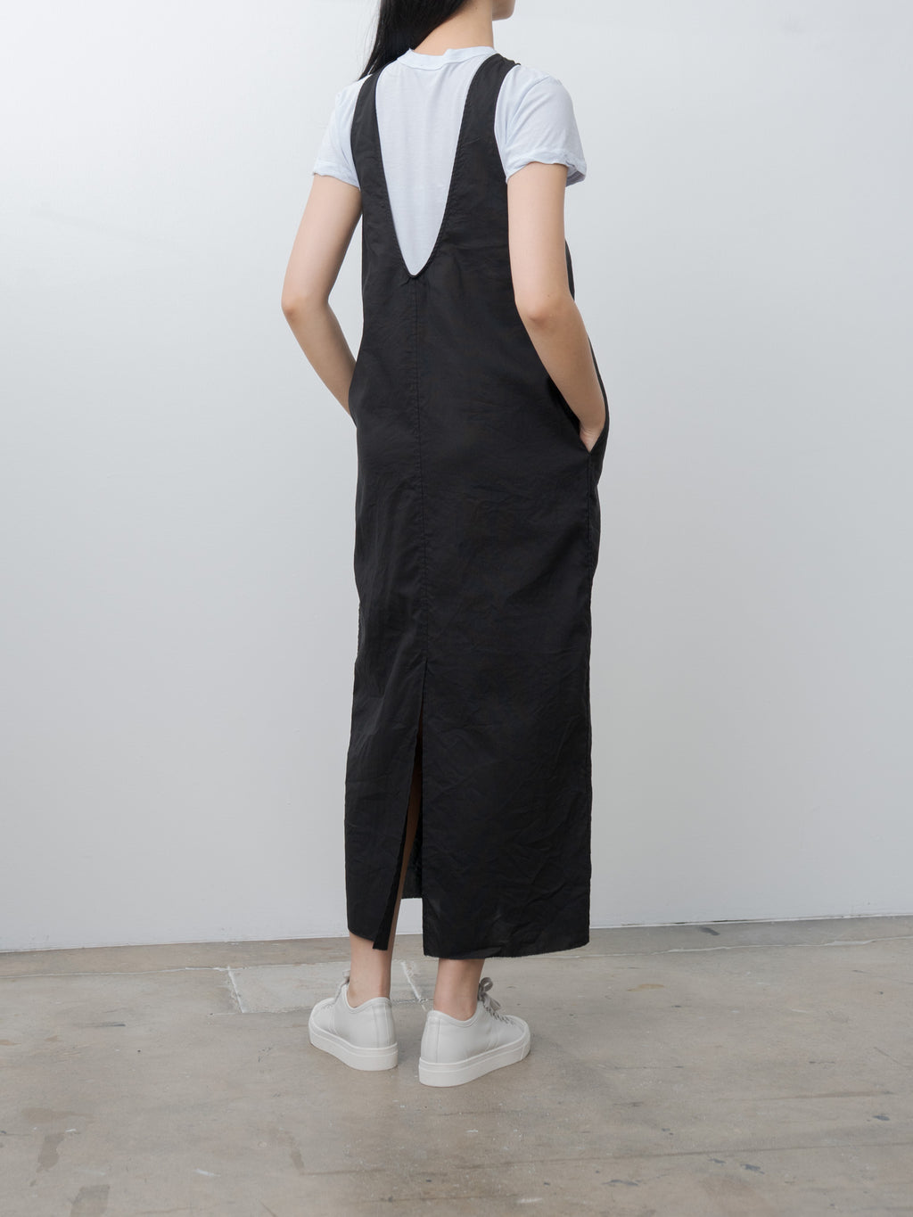 Namu Shop - Unfil Washed & Wrinkled Cordlane Dress - Black