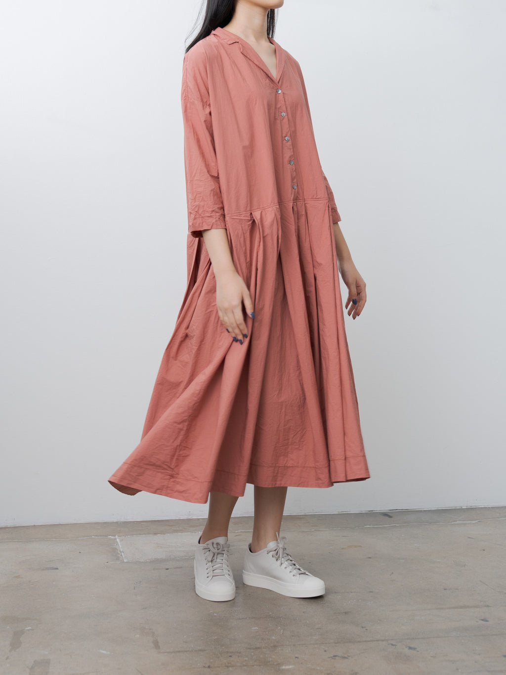 Namu Shop - Album di Famiglia Pleated Collar Dress TC - Coral