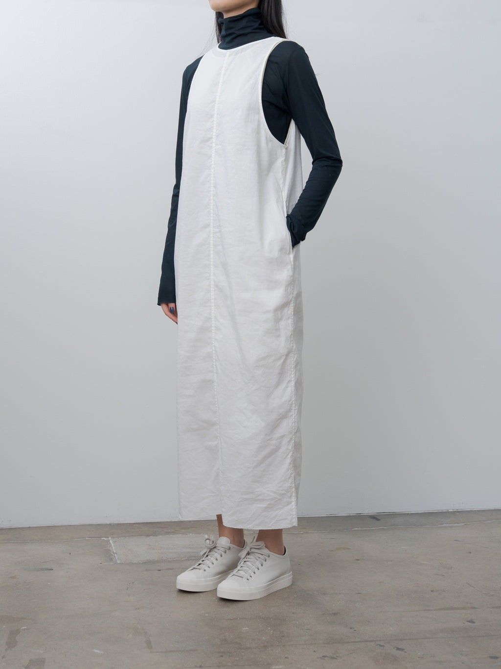 Namu Shop - Unfil Washed & Wrinkled Cordlane Dress - Off White