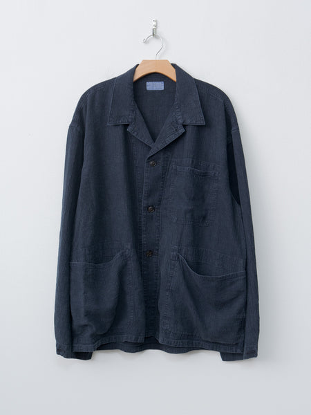 HERILL Linen P41 Coverall Jacket サイズ1 Herill Linen P41 Coverall Jacket - Navy | Namu Shop