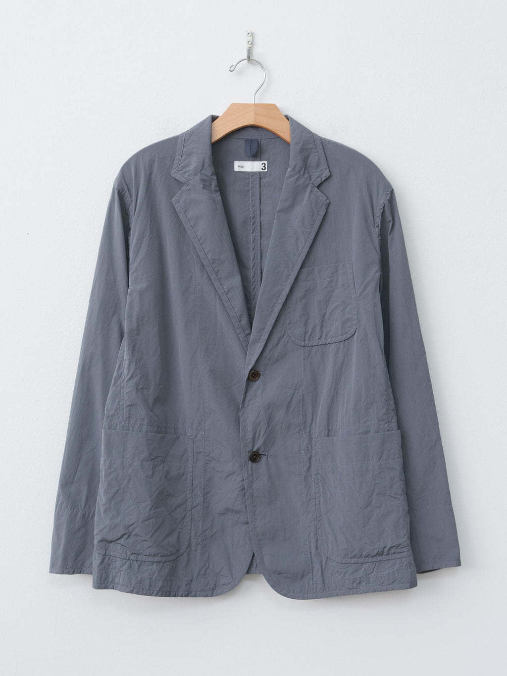Namu Shop - ts(s) Cotton Silk Chambray Poplin Piping Jacket - Charcoal