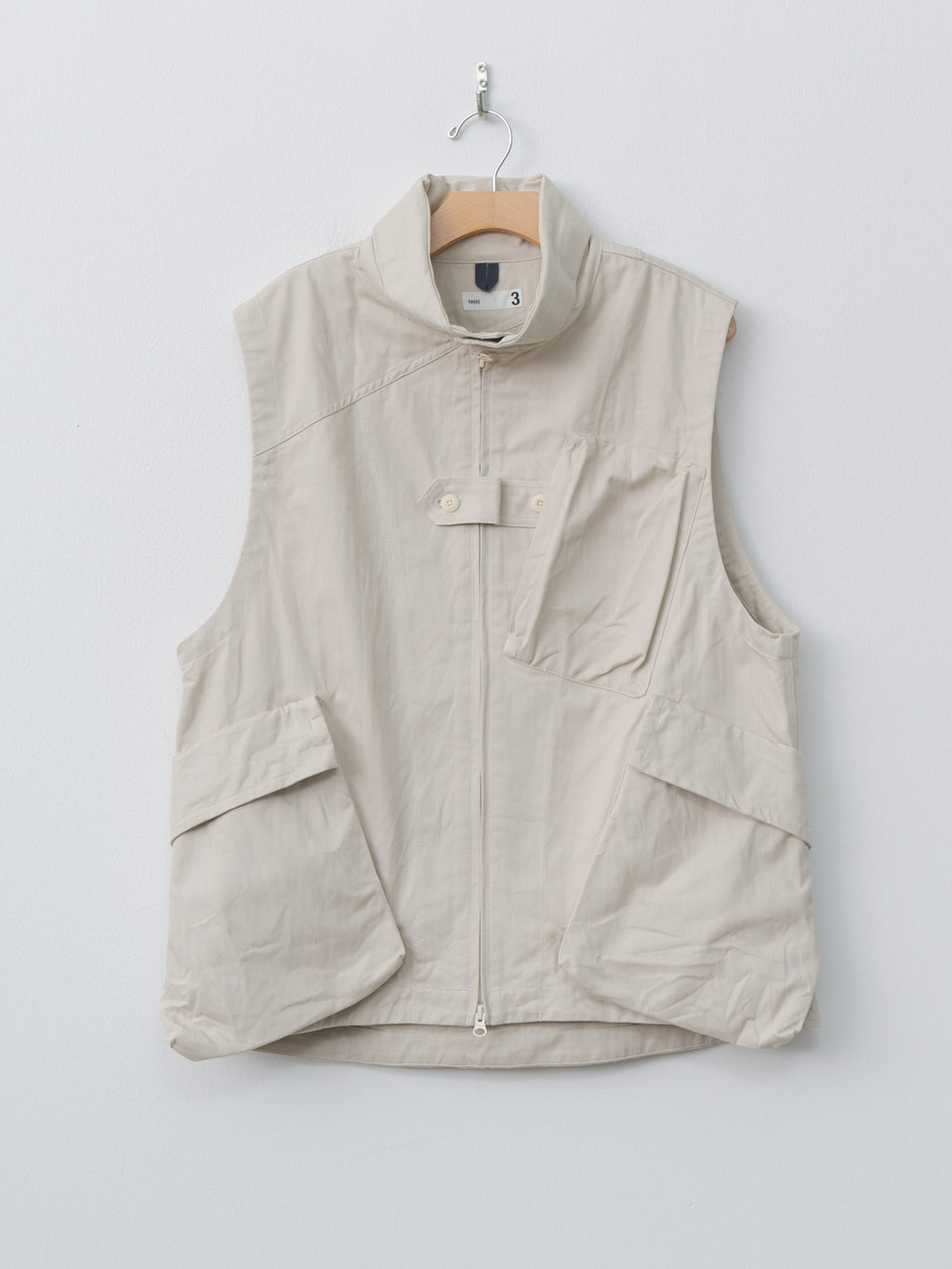 Namu Shop - ts(s) Organic Cotton Herringbone Messenger Vest - Ivory