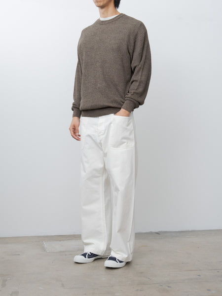 Namu Shop - Herill Linen/Cotton Ribstitch Crewneck Knit - Brown