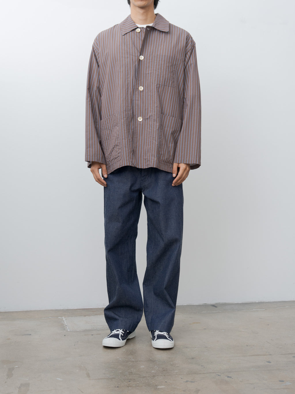 Namu Shop - ts(s) 9.5oz Neps Cotton Denim Cloth D-ring Belted Pants - Indigo