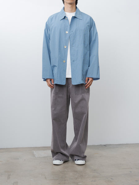 Namu Shop - ts(s) Stripe Cotton Nylon Cloth Jacket Shirt - Blue