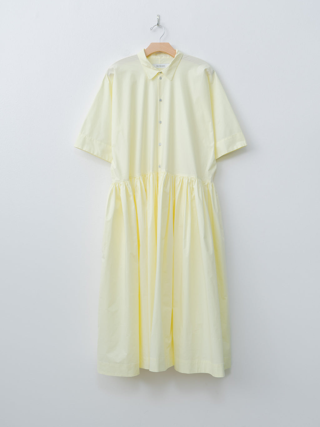 Namu Shop - Veritecoeur Tuck Gathered Dress - Light Yellow