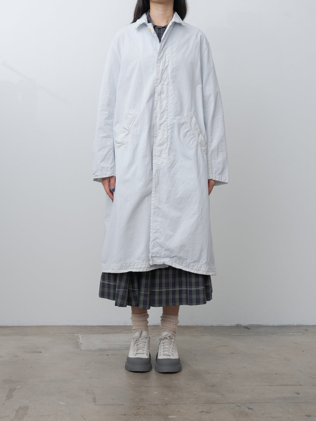 Namu Shop - Veritecoeur Garment-dyed Coat - Light Blue