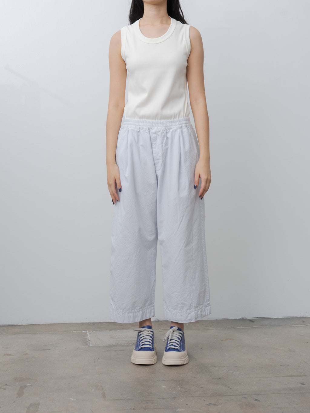 Namu Shop - Veritecoeur Garment-dyed Pants - Light Blue