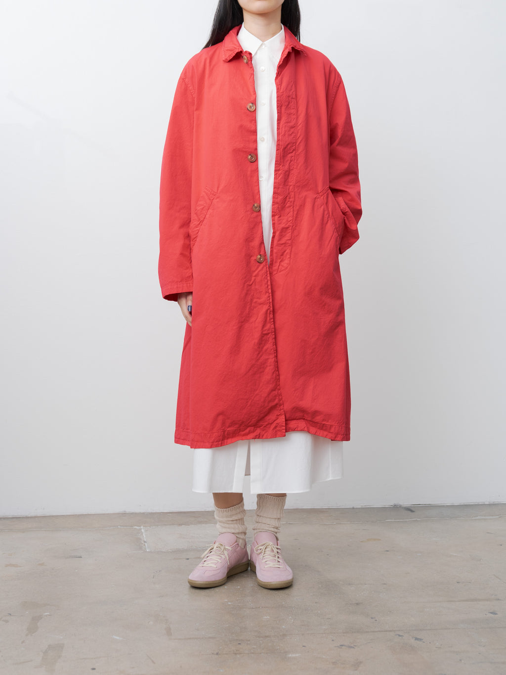 Namu Shop - Veritecoeur Garment-dyed Coat - Red