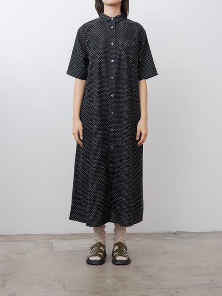 新品！イチ　i c h i｜Linen Tiered Shirt Dress 黒 Organic Linen Shirtdress | EILEEN FISHER
