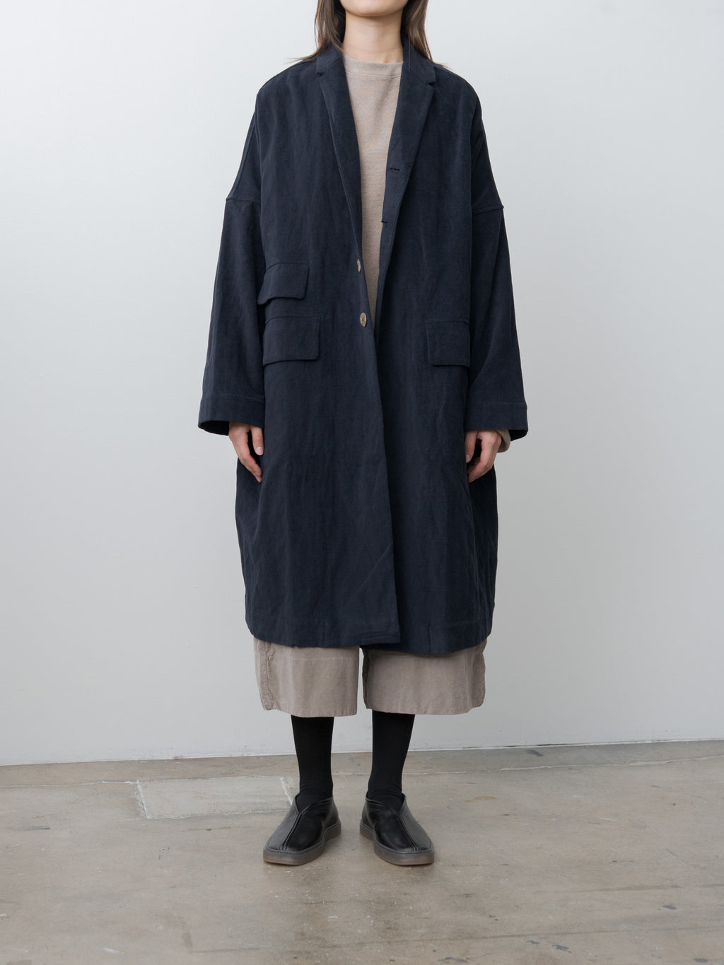 Namu Shop - Album di Famiglia Loose Coat Inox Velvet - Ink