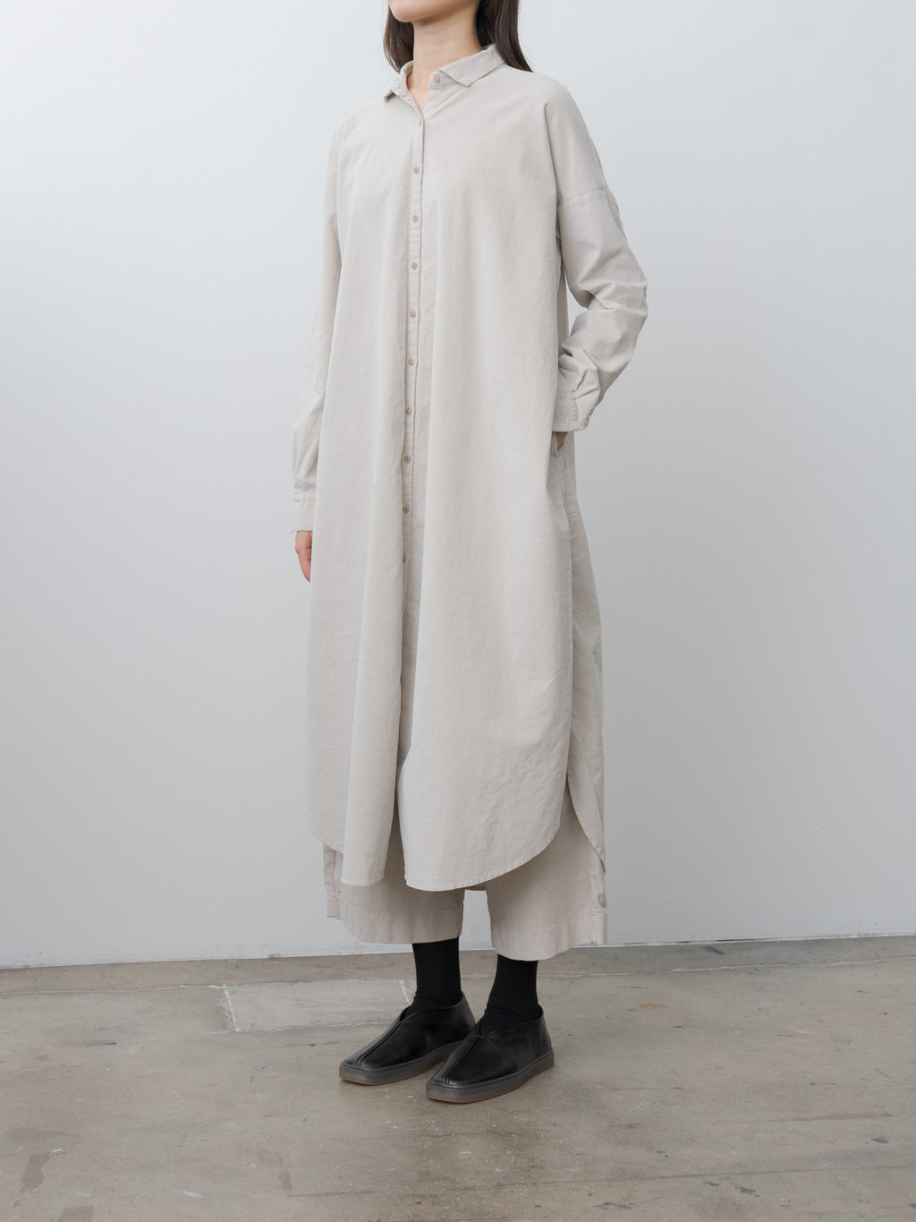 Namu Shop - Album di Famiglia Long Shirt Dress V - Oatmeal