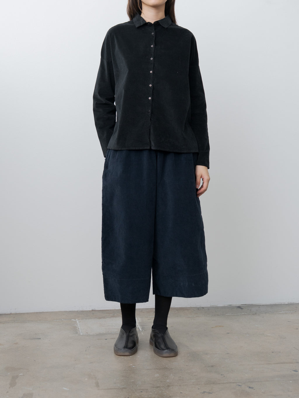 Namu Shop - Album di Famiglia Wide Trousers V - Ink