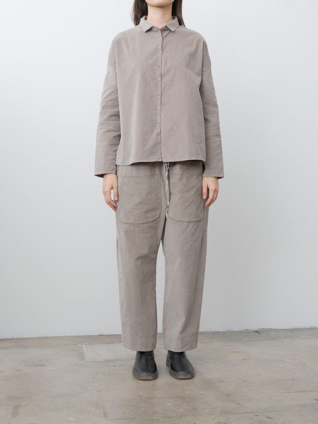 Namu Shop - Album di Famiglia Short Collar Shirt V - Marron Glace