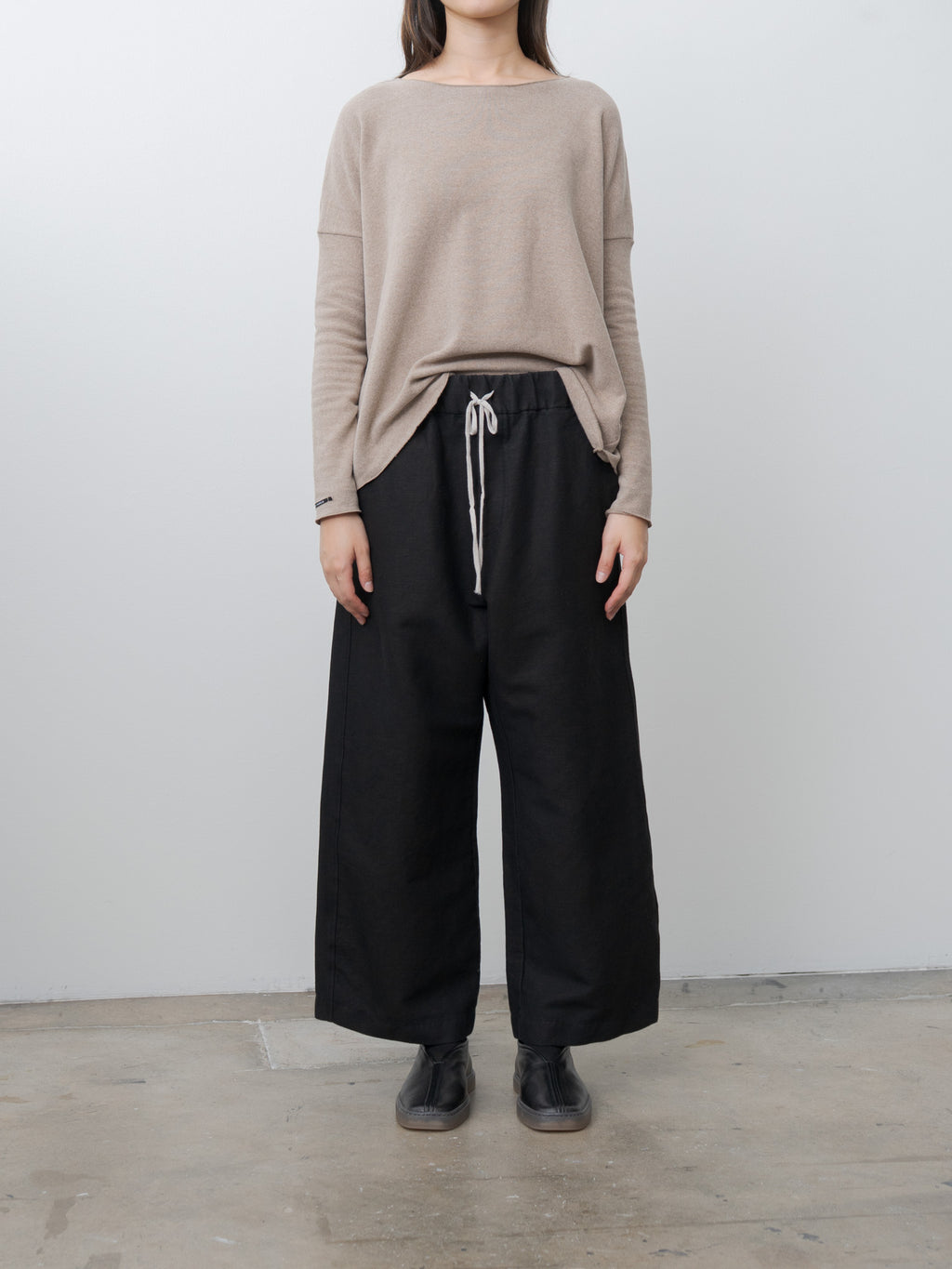 Namu Shop - Album di Famiglia Wide & Long Trousers DS - Black
