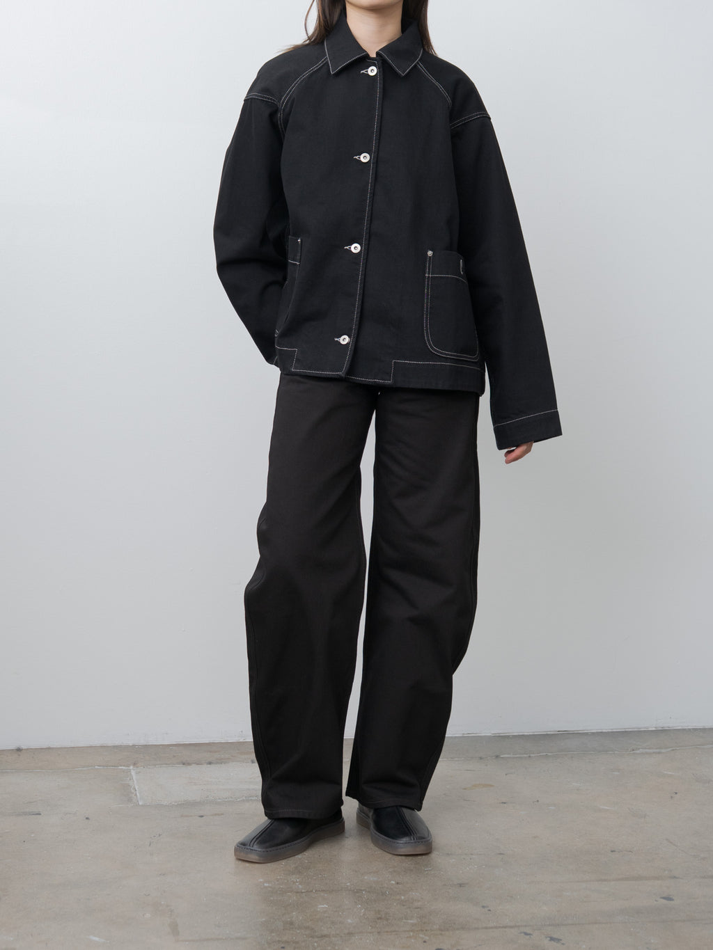 Namu Shop - Casey Casey Drays Travail Jacket DENIM - Black