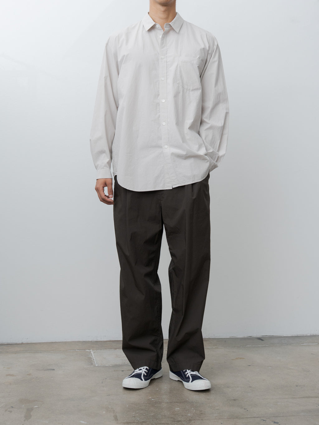 Namu Shop - Aton Suvin Broad Washed Shirt - Gray