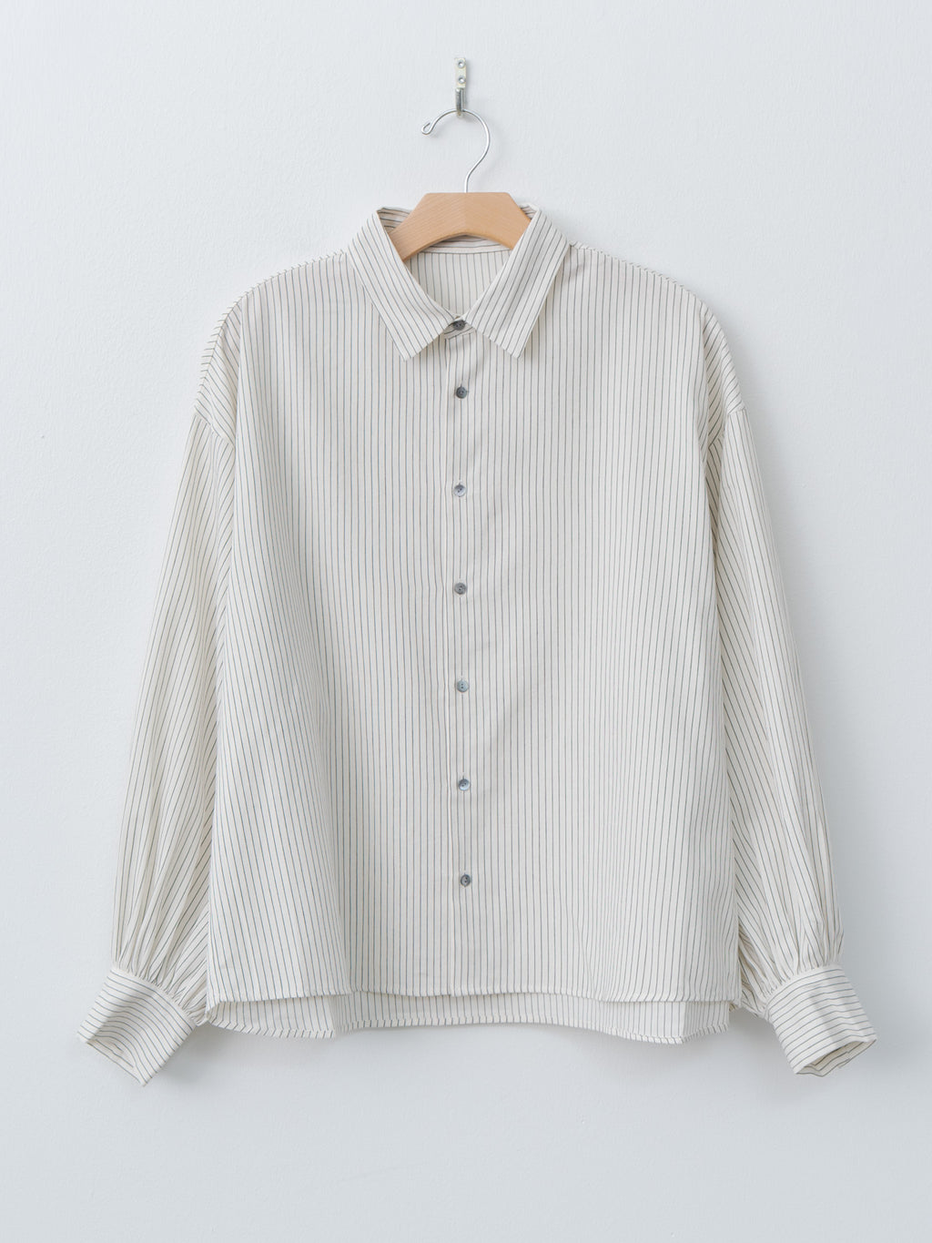 Namu Shop - Veritecoeur Wide Shirt - White x Black Stripe