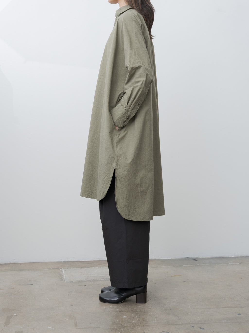 Namu Shop - Veritecoeur Shirt Dress - Khaki (Olive)