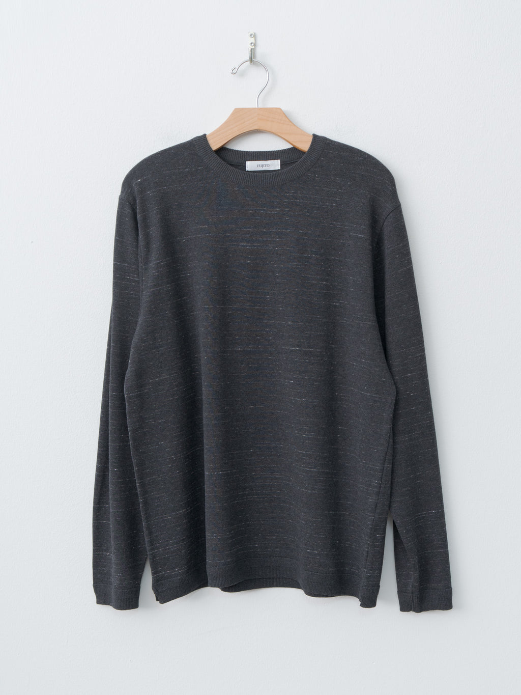 Namu Shop - Fujito Border Knit T-Shirt - Charcoal Border