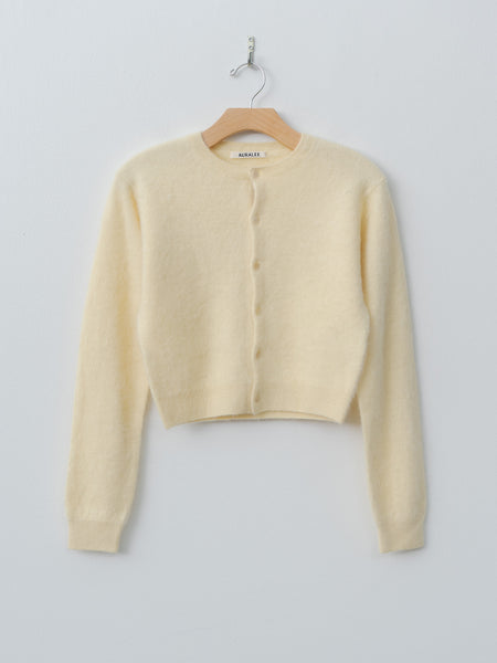AURALEE / オーラリー | 2025AW | GARMENT-DYED BABY ALPACA FUR KNIT CREW-NECK CARDIGAN カーディガン | 1 | ブラウン | レディース AURALEE - AURALEE / オーラリー | 2025AW | GARMENT-DYED BABY ALPACA