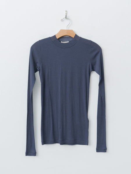 Namu Shop - Auralee Super High Gauge Sheer Rib L/S Tee - Navy