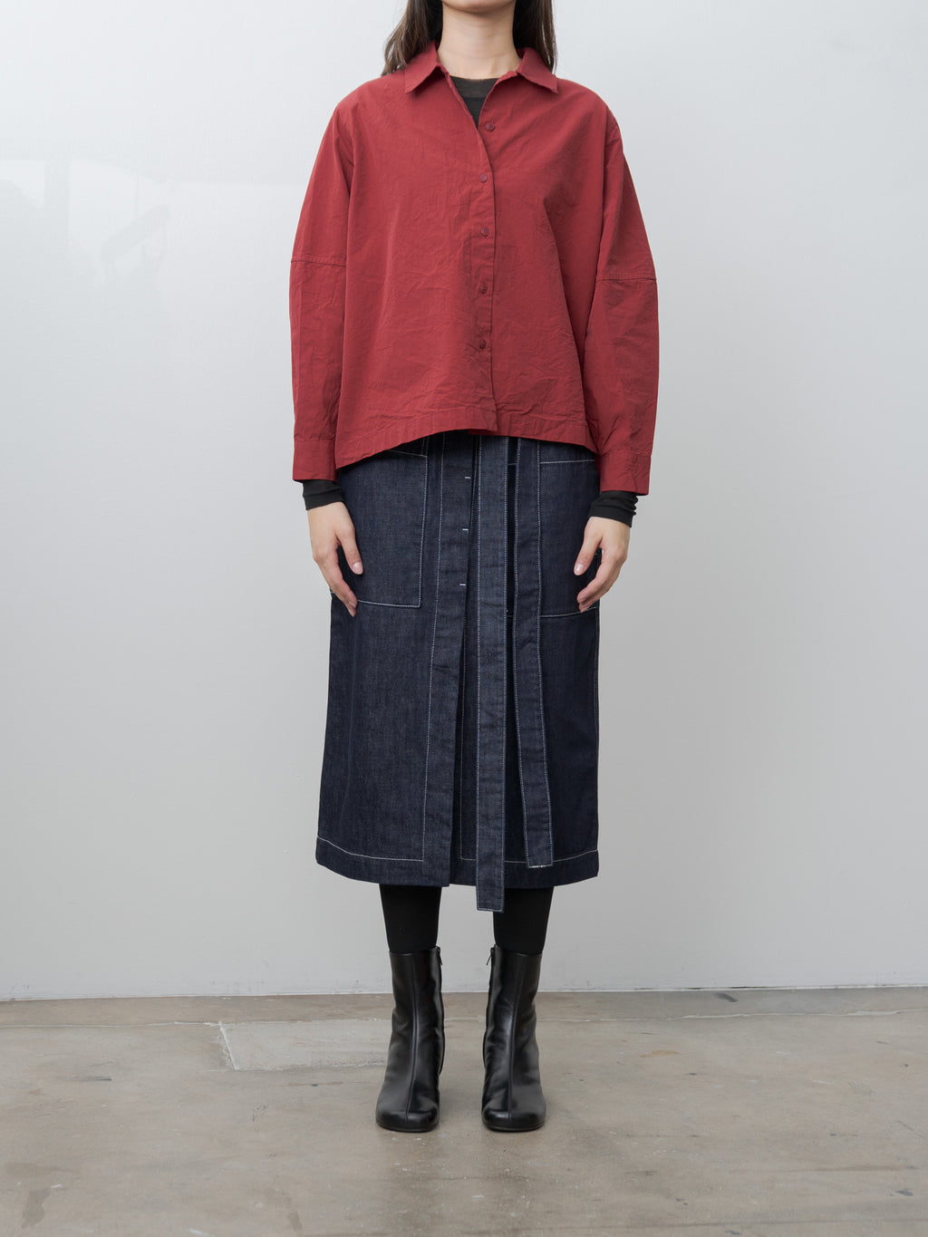 Elena Shirt PAPER COT - Rusty