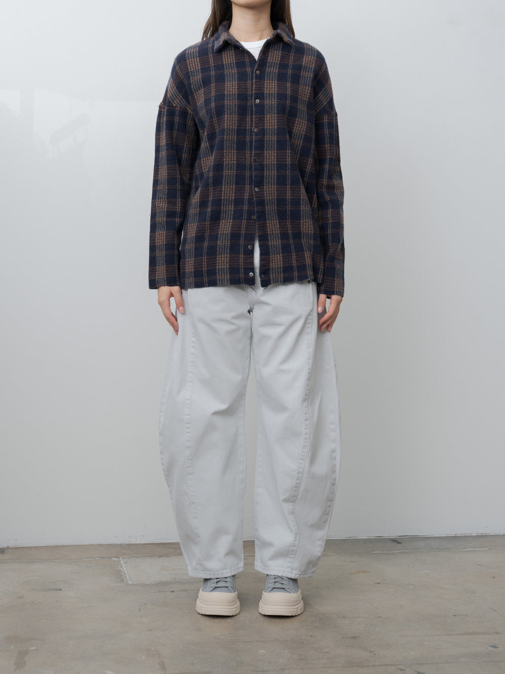 Tartan Soft Collar Shirt - Ink