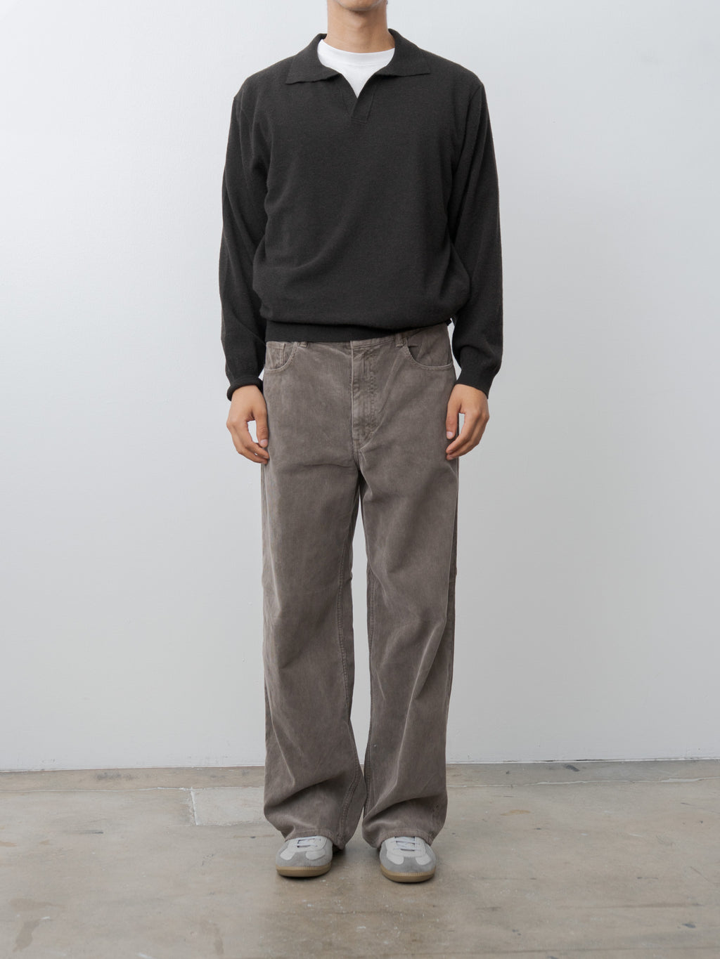 Super Light Wool Skipper Polo Sweater - Brown