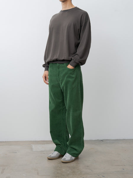 Namu Shop - Auralee Pigment Dyed Finx Corduroy Wide 5P Pants